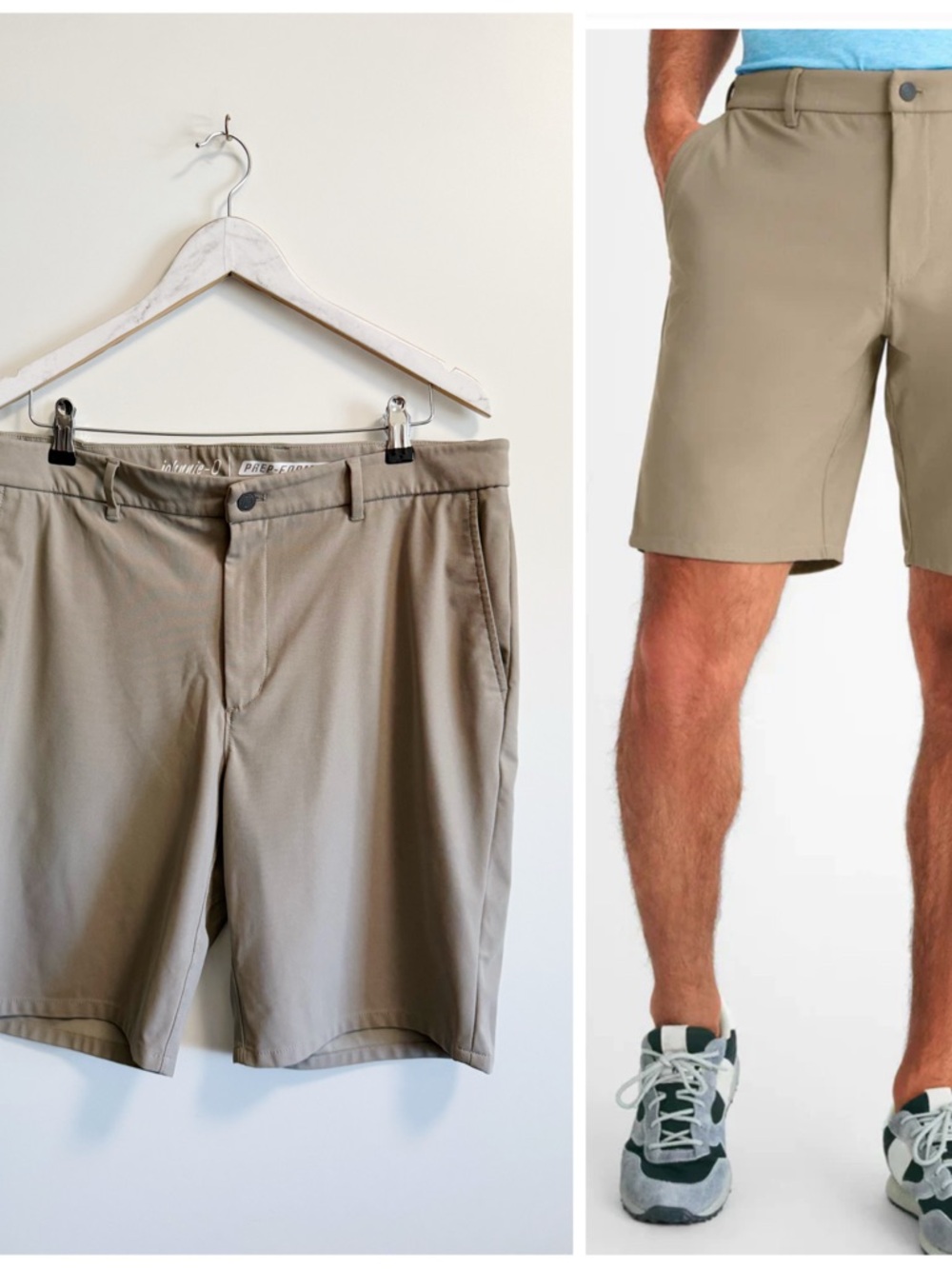 JOHNNIE-O Performance Cross Country Shorts Size 38 Flat Front Tan Khaki Men’s